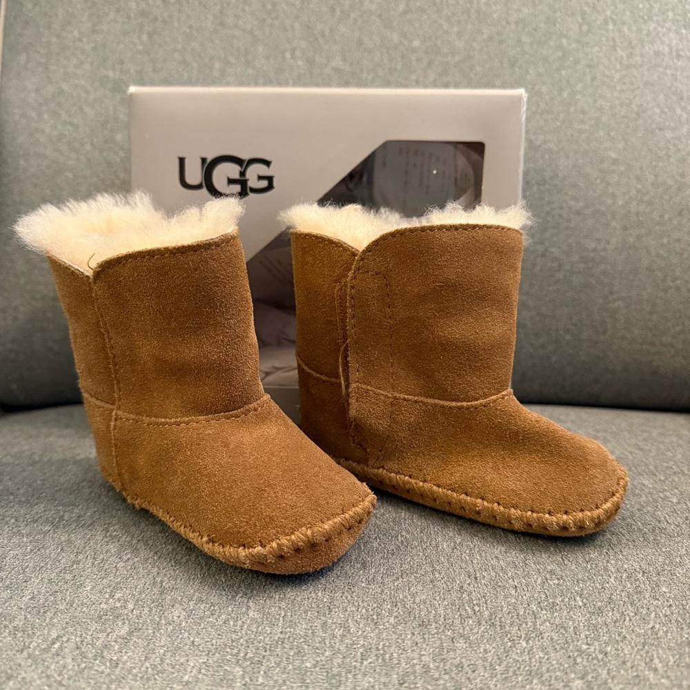 UGG Brown Baby Booties with Cream Lining